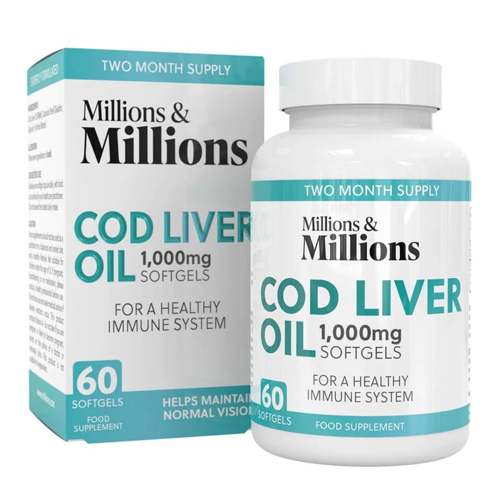 Millions & Millions Cod Liver Oil 1000mg 60 Softgels