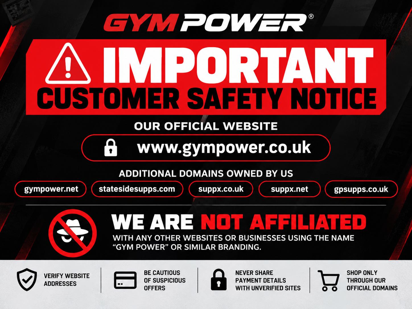 Gym Power UK – Official Domains & Brand Disclaimer