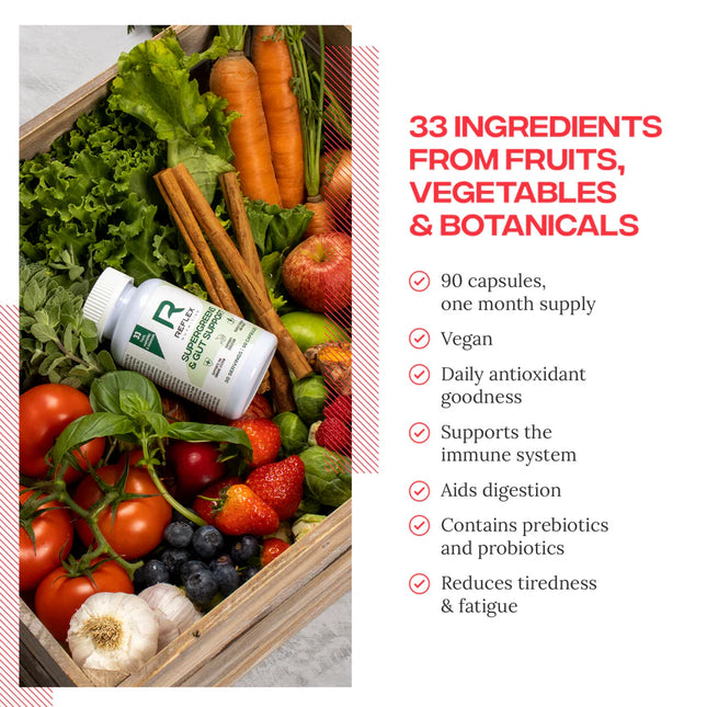 Reflex Supergreens & Gut Support 90 Capsules