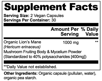 Project M Lion's Mane Mushroom 1000mg