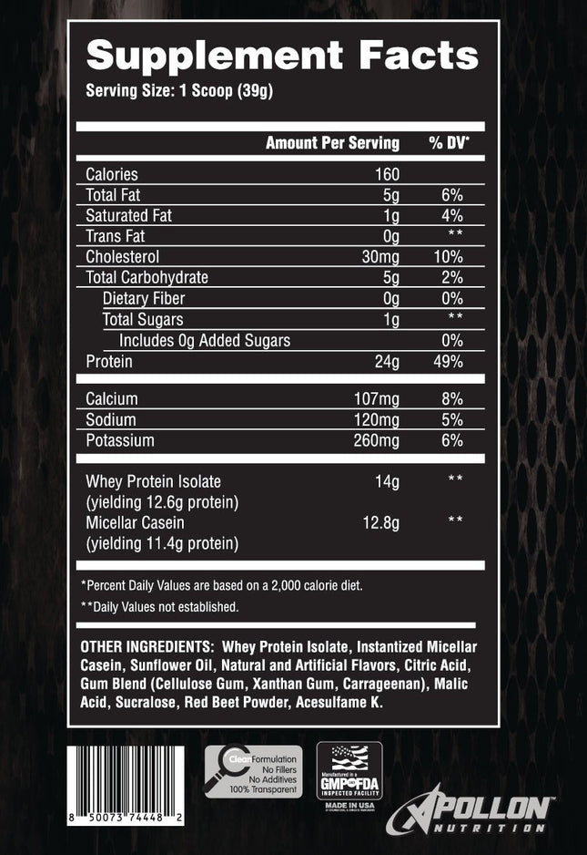 Apollon Nutrition 50/50 Protein Blend Formula X Single Serving