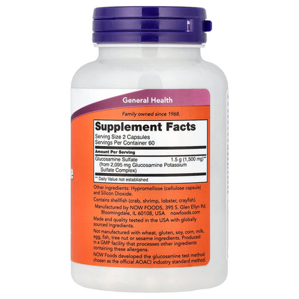 NOW Foods Glucosamine Sulfate 120 Capsules (750 mg per Capsule)