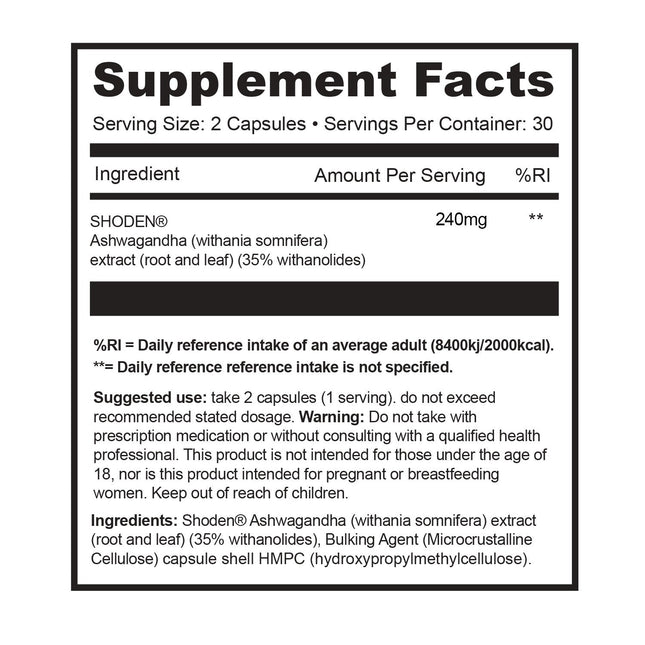 1 Source Supps Shoden® Ashwagandha - 60 Capsules