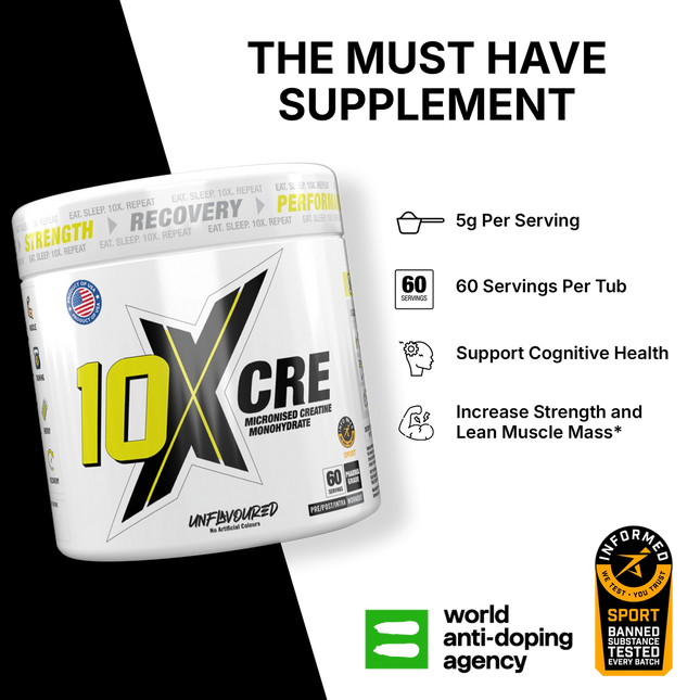 10X Athletic CRE Micronised Creatine Monohydrate 300g