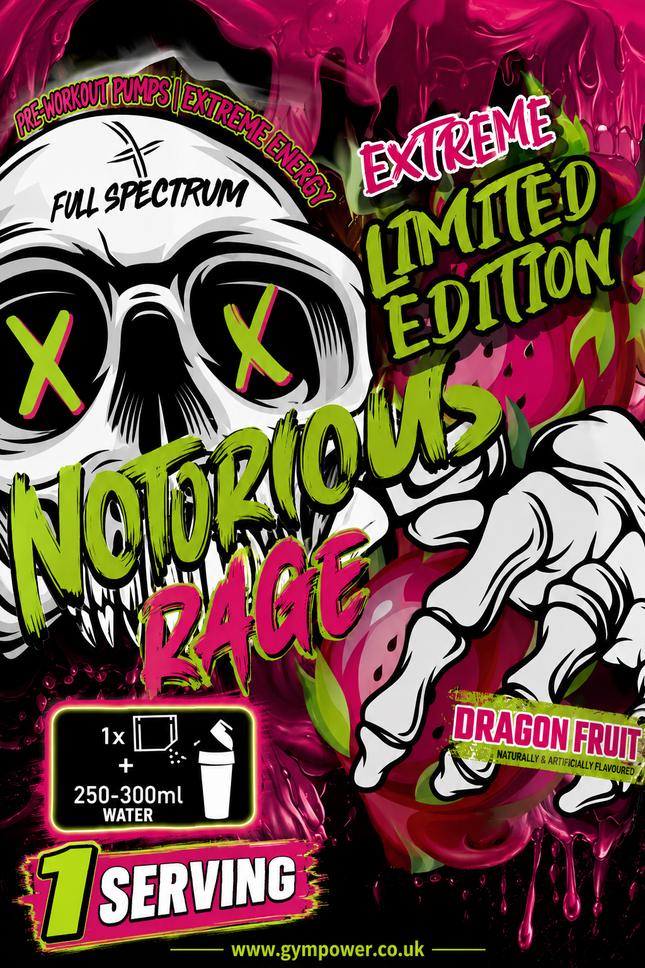 SAMPLE-DM: Full Spectrum Supplements N.O.TORIOUS Rage Extreme: Limited Edition Pre-Workout (Single Serving)