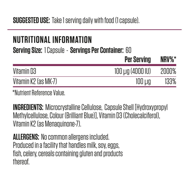 Applied Nutrition Vitamin D3 & K2 60 Caps