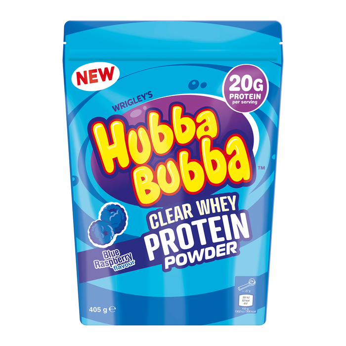SAMPLE: Wrigley's Hubba Bubba Clear Whey (27g per serving)