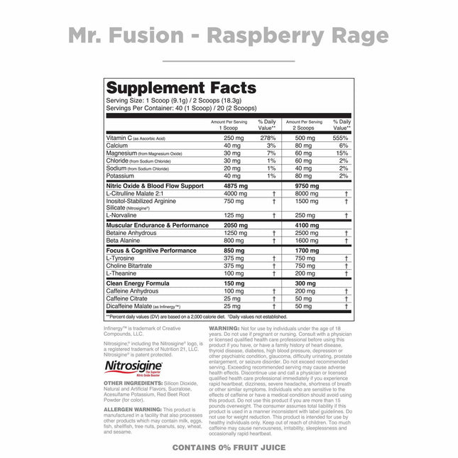 NutriThority Mr. Fusion Pre-Workout (US Import)