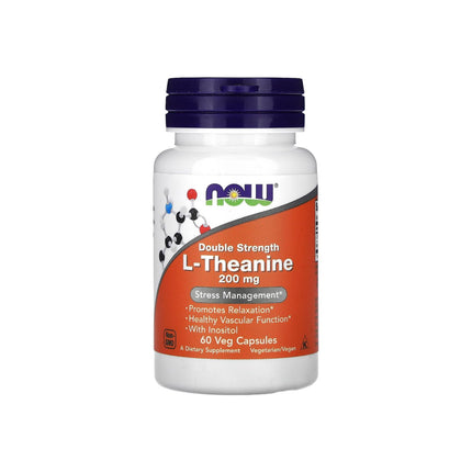 NOW Foods Double Strength L-Theanine 200 mg 60 Veg Capsules