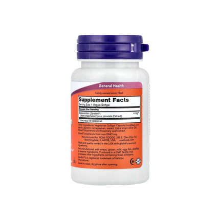 NOW Foods Astaxanthin 4mg 60 Veggie Softgels