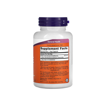 NOW Foods DMAE 250mg 100 Veg Capsules