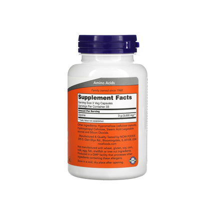 NOW Foods Glycine 1,000mg 100 Veg Capsules