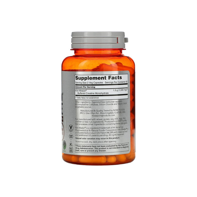 NOW Foods Sports Kre-Alkalyn Creatine 750mg 120 Capsules
