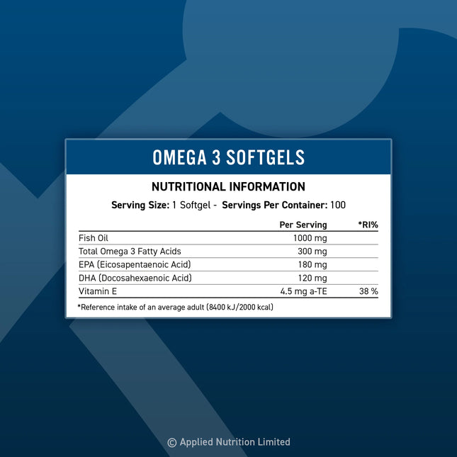 Applied Nutrition Omega 3 1000mg 100 Softgels
