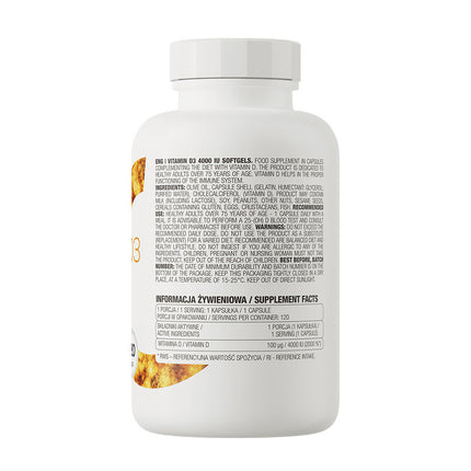 OstroVit Vitamin D3 4000 IU 120 Caps