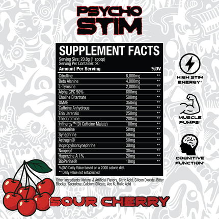 Nemesis Nutrition Psycho Stim High Stim Pre-Workout (US Import)
