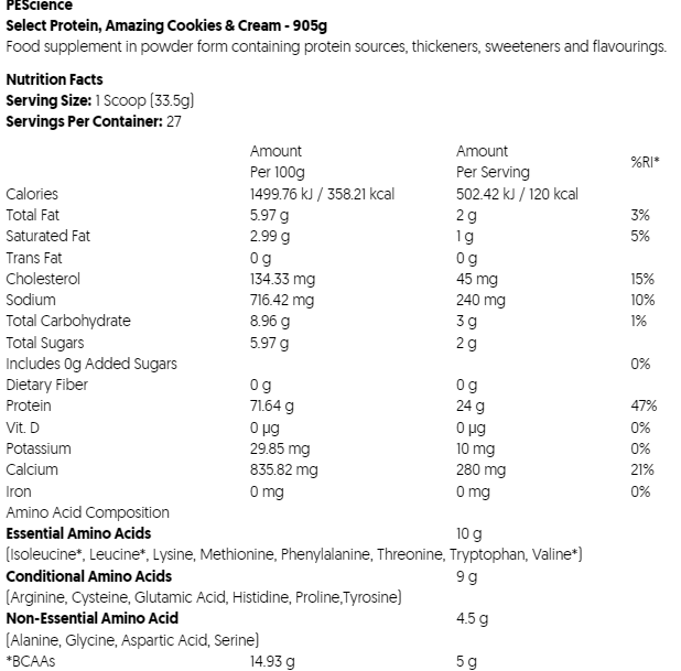 PEScience Select Protein 27 Servings