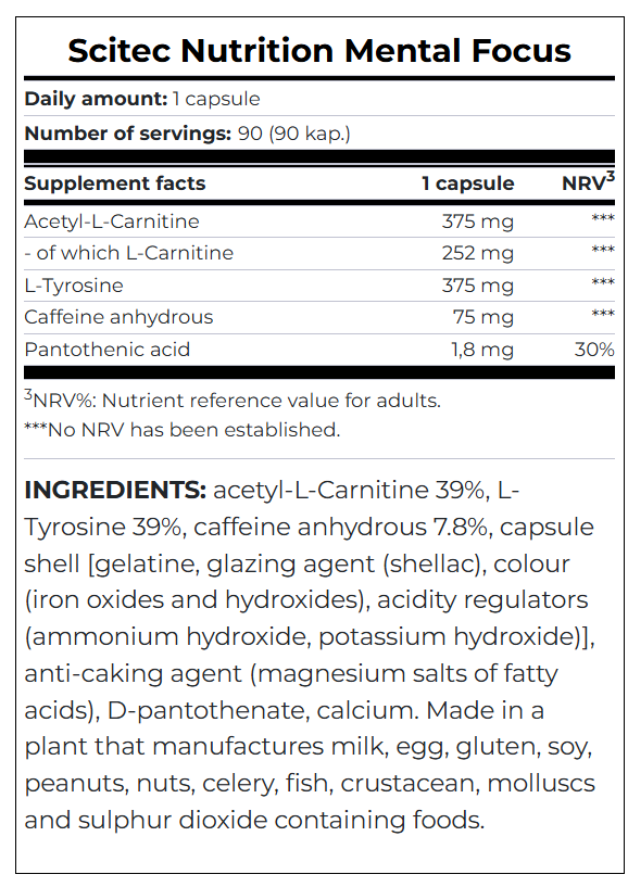 SciTec Nutrition Mental Focus 90 Caps