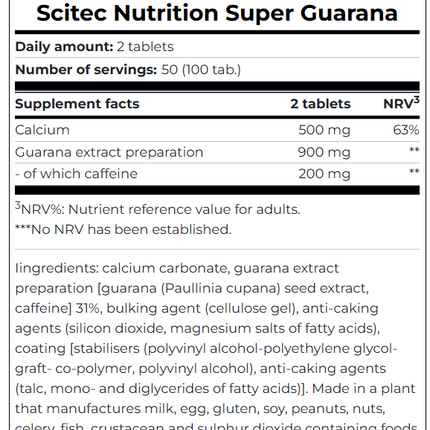 SciTec Super Guarana 100 Tabs