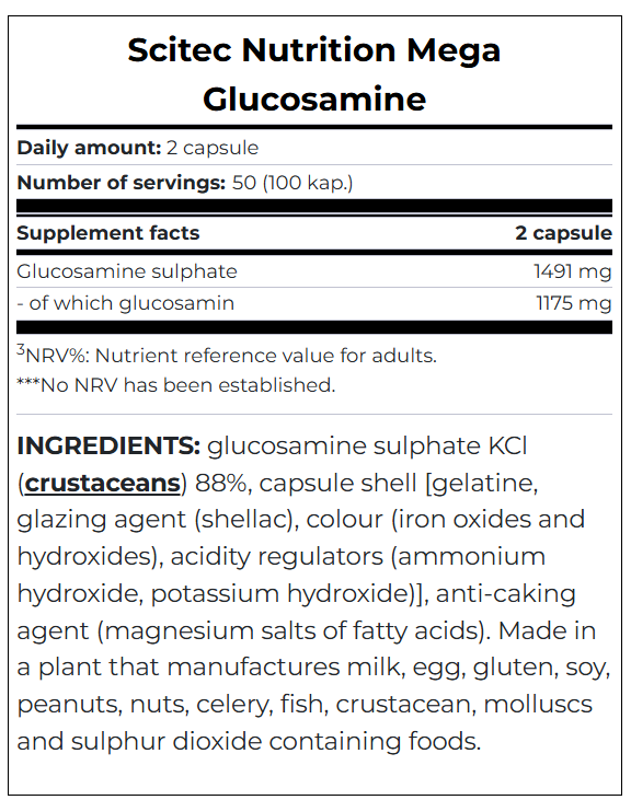 SciTec Nutrition Mega Glucosamine 100 Caps