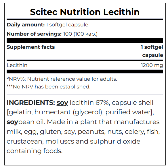 SciTec Nutrition Lecithin 100 softgel capsules