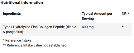 Swanson Marine Collagen Peptides 400mg 60 Capsules