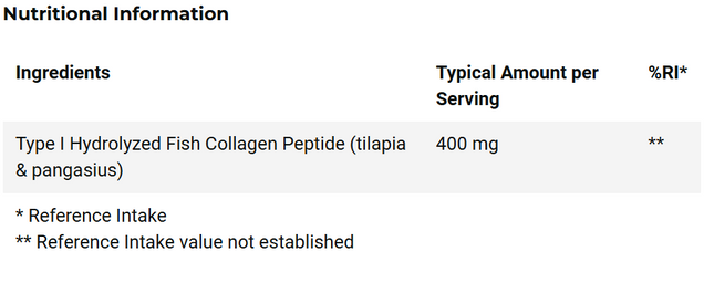 Swanson Marine Collagen Peptides 400mg 60 Capsules