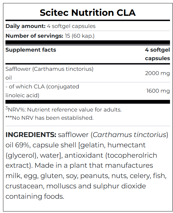 SciTec Nutrition CLA 60 softgel capsules