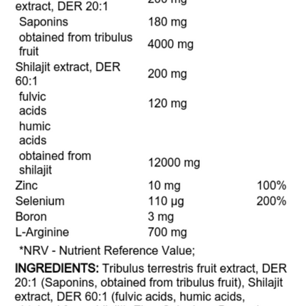 Skill Nutrition Tribulus + Shilajit 60 Caps
