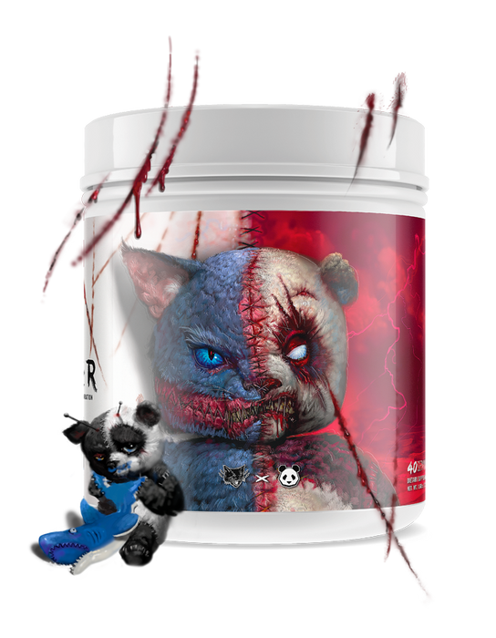 Panda Supplements™ / BLACK MAGIC SINISTER Collaboration Pre-Workout - Blue Shark Gummy (US Import) - BBE August 2025