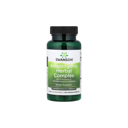Swanson Adaptogenic Herbal Complex with Rhodiola Ashwagandha & Ginseng 60 Vegan Capsules