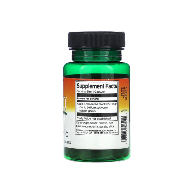 Swanson Kyoto Aged Black Garlic 30 Capsules (650 mg per Capsule)