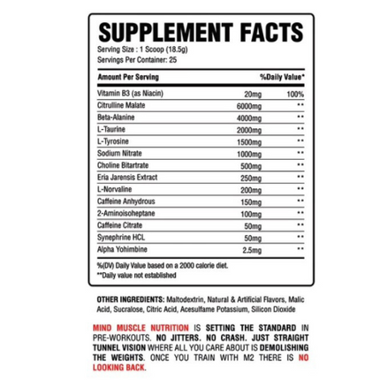 Mind Muscle Nutrition M2 Pre-Workout (US Import)