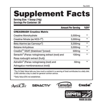 Apollon Nutrition Creasmash Premium Creatine Nitrate