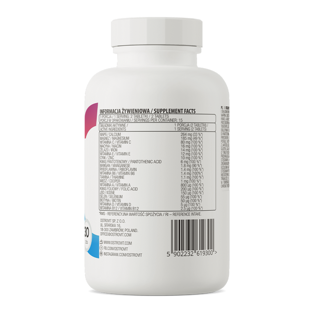 OstroVit 100% VIT&MIN 30 tablets