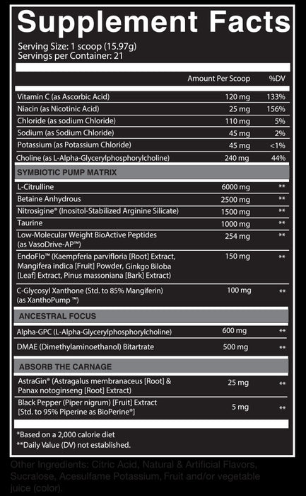 NutriFitt Carnage Pump Non Stim (US Import)