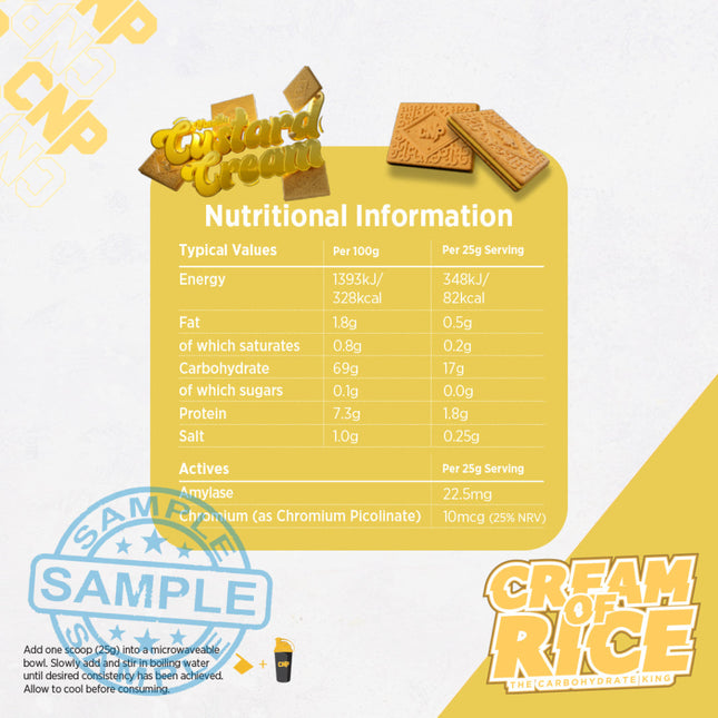 SAMPLE: CNP Cream of Rice (50g per serving) Samples