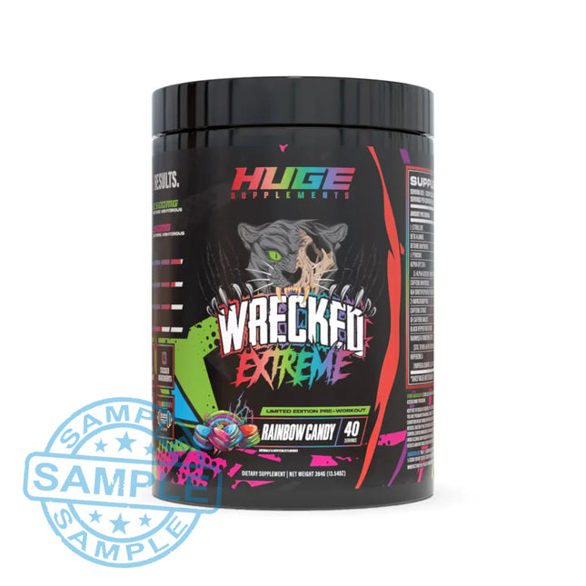 SAMPLE-DM: Huge Supplements Wrecked Extreme v2 (Single Serving) - Rainbow Candy - Samples