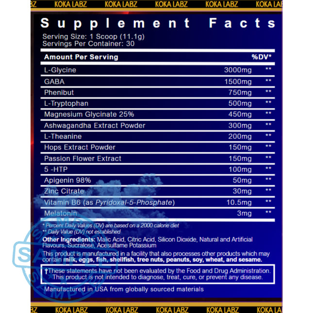 SAMPLE: Koka Labz Midnight Reset – Total Night Recovery & Deep Sleep Support (11.1g per serving) Samples