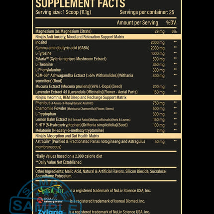 SAMPLE: Ninja Zen Recovery Sleep Aid (US Import) Samples