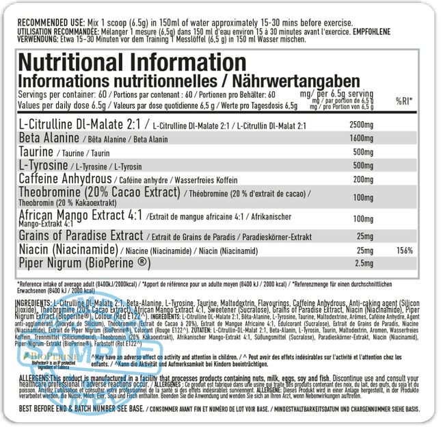 SAMPLE: Per4m ENERGY Pre-Workout Formula (10 servings) Samples