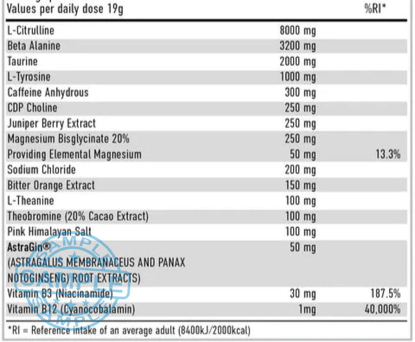 Sample: Per4M Pre Advanced Pre-Workout Formula (5 Servings) Samples