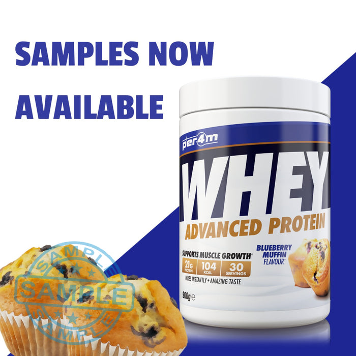 Sample: Per4M Advanced Whey Protein Sachet Blueberry Muffin Samples