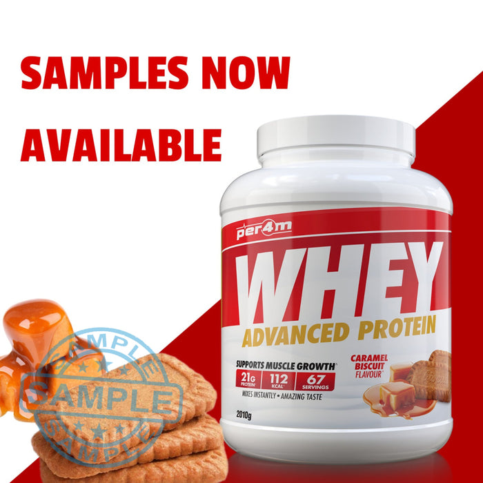 Sample: Per4M Whey Advanced Protein Sachet (30G Per Serving) Caramel Biscuit Samples