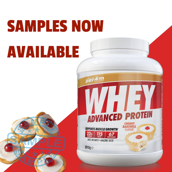 Sample: Per4M Whey Advanced Protein Sachet (30G Per Serving) Cherry Bakewell Samples