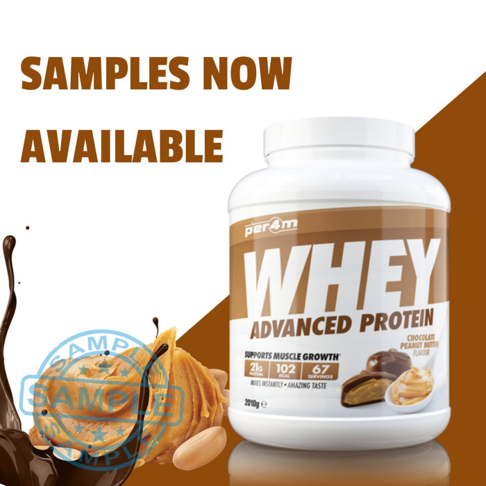 Sample: Per4M Advanced Whey Protein Sachet Chocolate Peanut Butter Samples