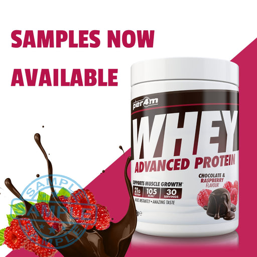 Sample: Per4M Advanced Whey Protein Sachet Chocolate & Raspberry Samples