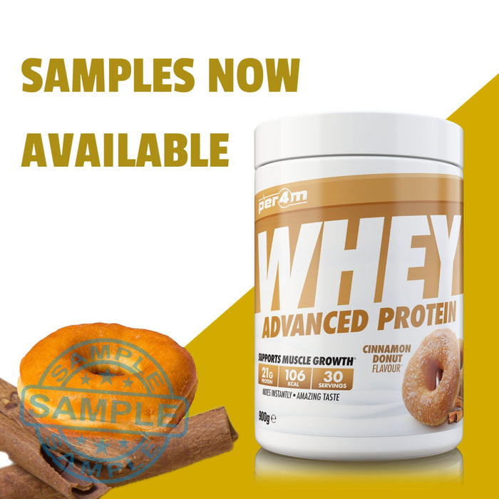 Sample: Per4M Advanced Whey Protein Sachet Cinnamon Donut Samples