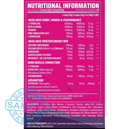 SAMPLE-UK: Gorillalpha Ibiza Juice OG Pre-Workout (Single Serving) - Samples