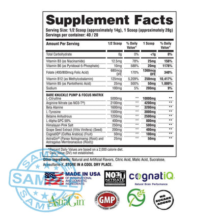 SAMPLE-US: Apollon Nutrition Bare Knuckle Non-Stimulant Pre-Workout (Single Serving) Samples
